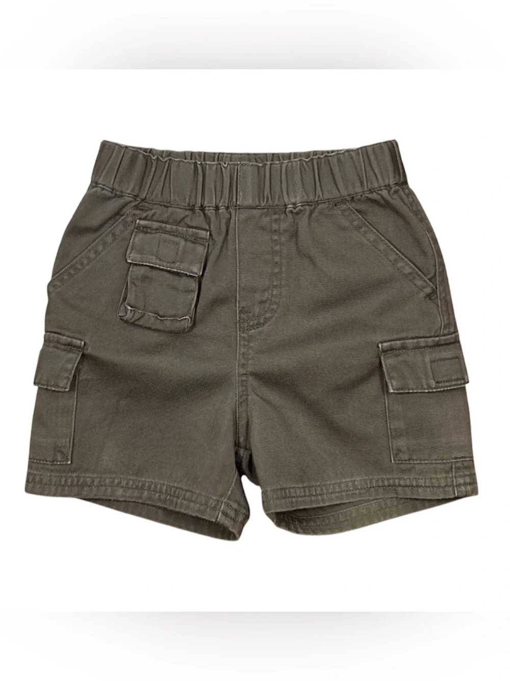 VINTAGE 90s Baby GAP Boys Safari Cargo Shorts & Bucket Hat Set Olive 6-12M